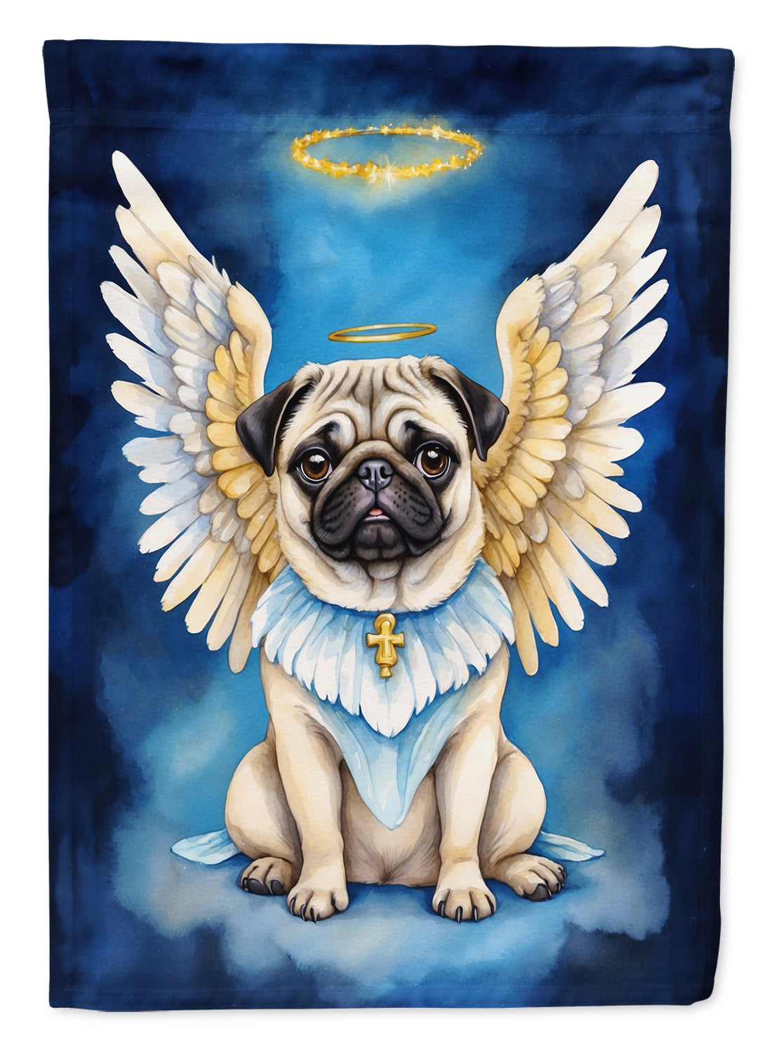 Pug My Angel Garden Flag Mailbox Decorative Yard Banner Outside Patio Artwork for Flower Beds, Garden Size, Multicolor