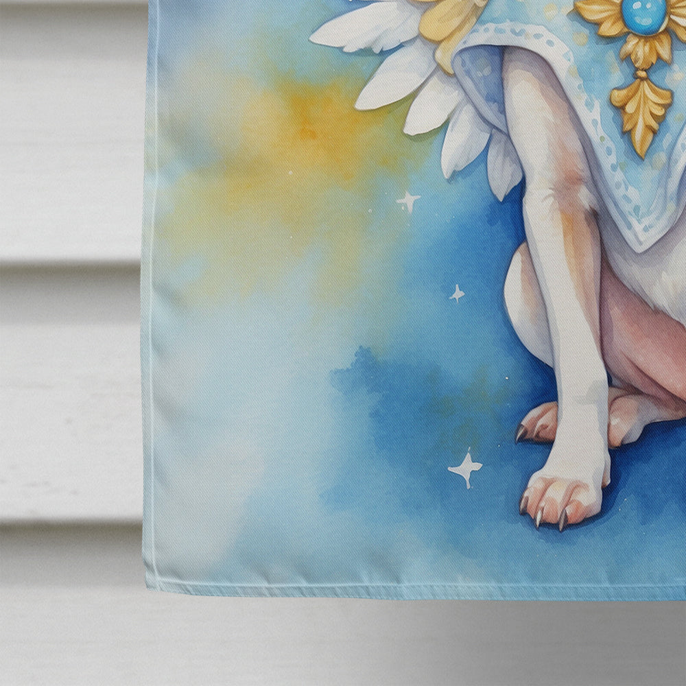 Rat Terrier My Angel House Flag 28x40 Porch Sleeve Pole Decorative Outside Yard Banner Artwork Wall Hanging, Polyester