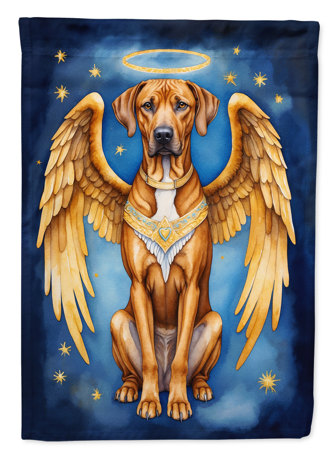 Rhodesian Ridgeback My Angel House Flag 28x40 Porch Sleeve Pole Decorative Outside Yard Banner Artwork Wall Hanging, Polyester