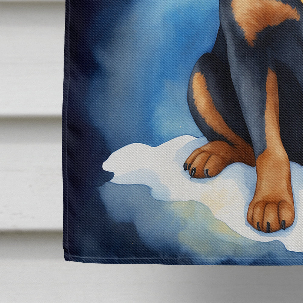 Rottweiler My Angel House Flag 28x40 Porch Sleeve Pole Decorative Outside Yard Banner Artwork Wall Hanging, Polyester