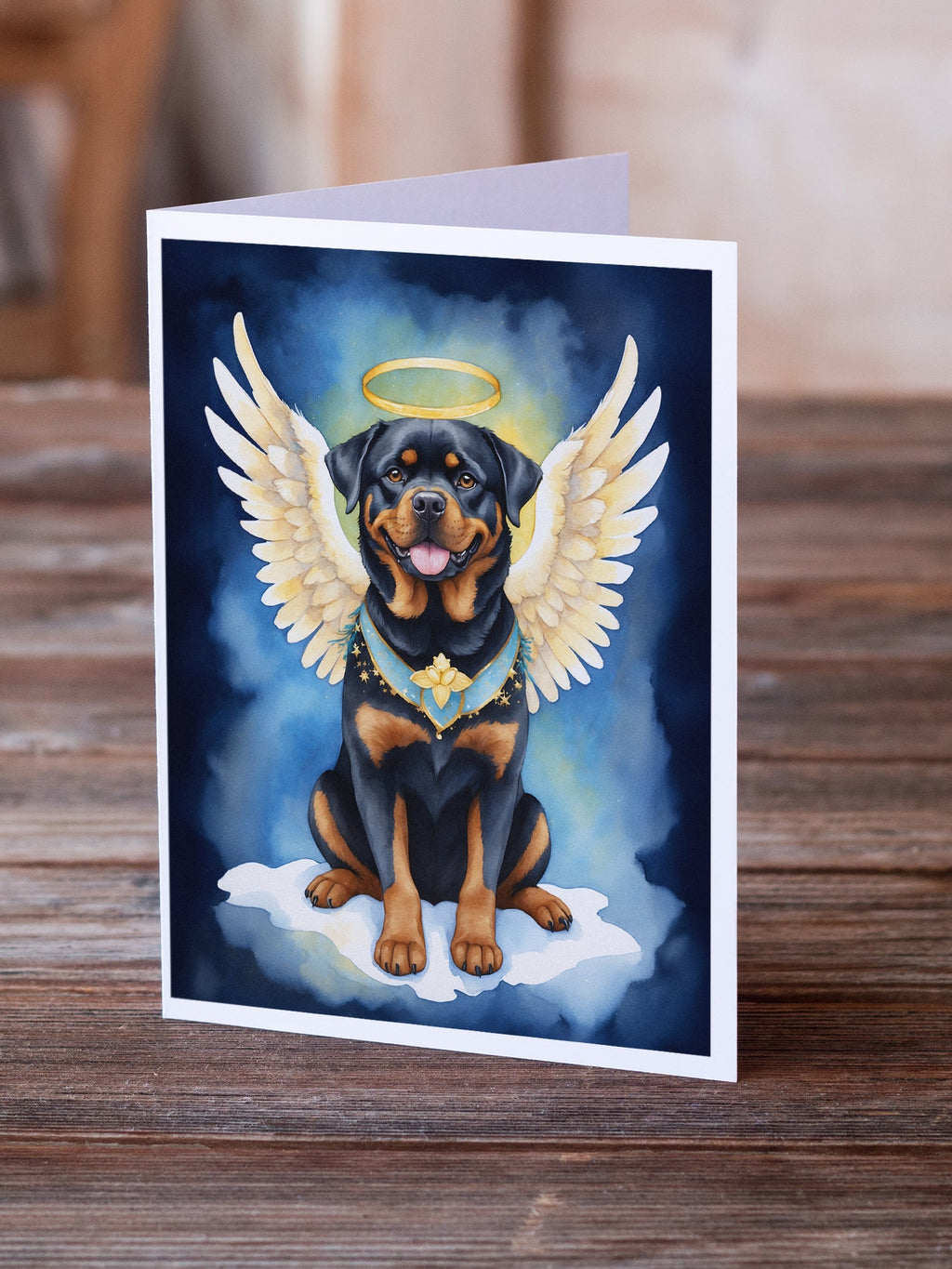 Rottweiler My Angel Greeting Cards Pack of 8 Blank Cards with Envelopes Whimsical A7 Size 5x7