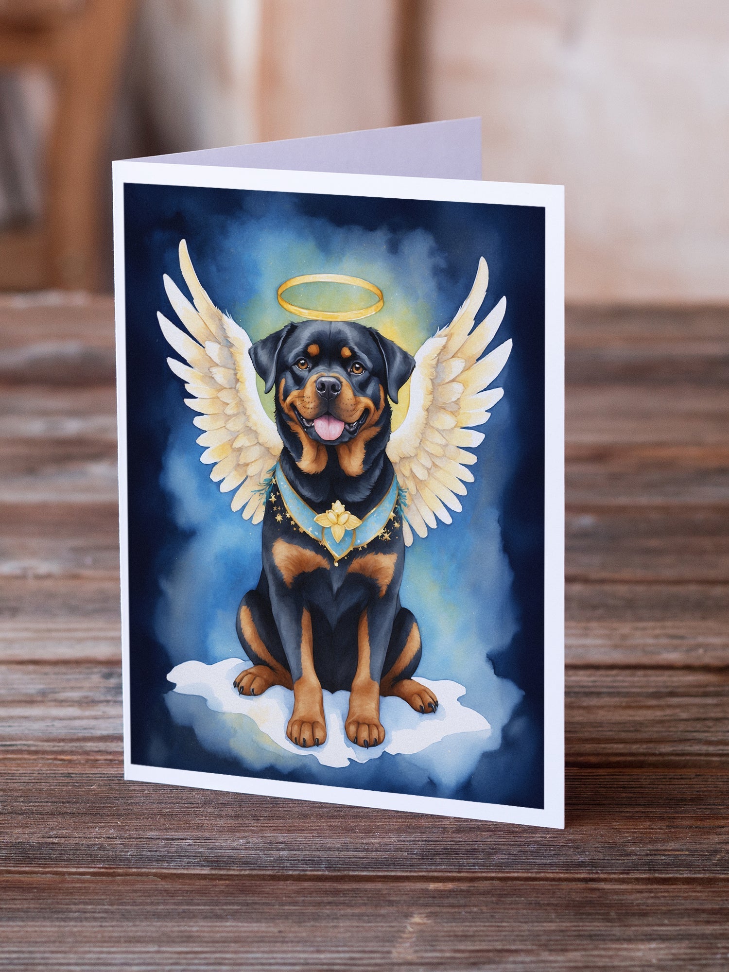 Rottweiler My Angel Greeting Cards Pack of 8 Blank Cards with Envelopes Whimsical A7 Size 5x7