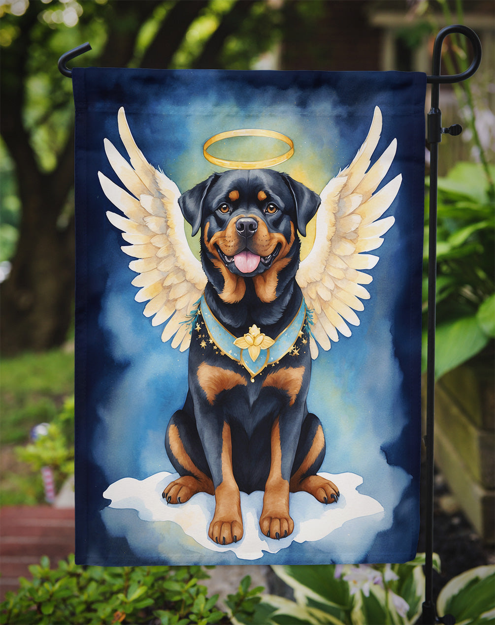 Rottweiler My Angel Garden Flag Mailbox Decorative Yard Banner Outside Patio Artwork for Flower Beds, Garden Size, Multicolor