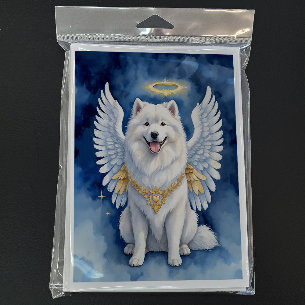 Samoyed My Angel Greeting Cards Pack of 8 Blank Cards with Envelopes Whimsical A7 Size 5x7