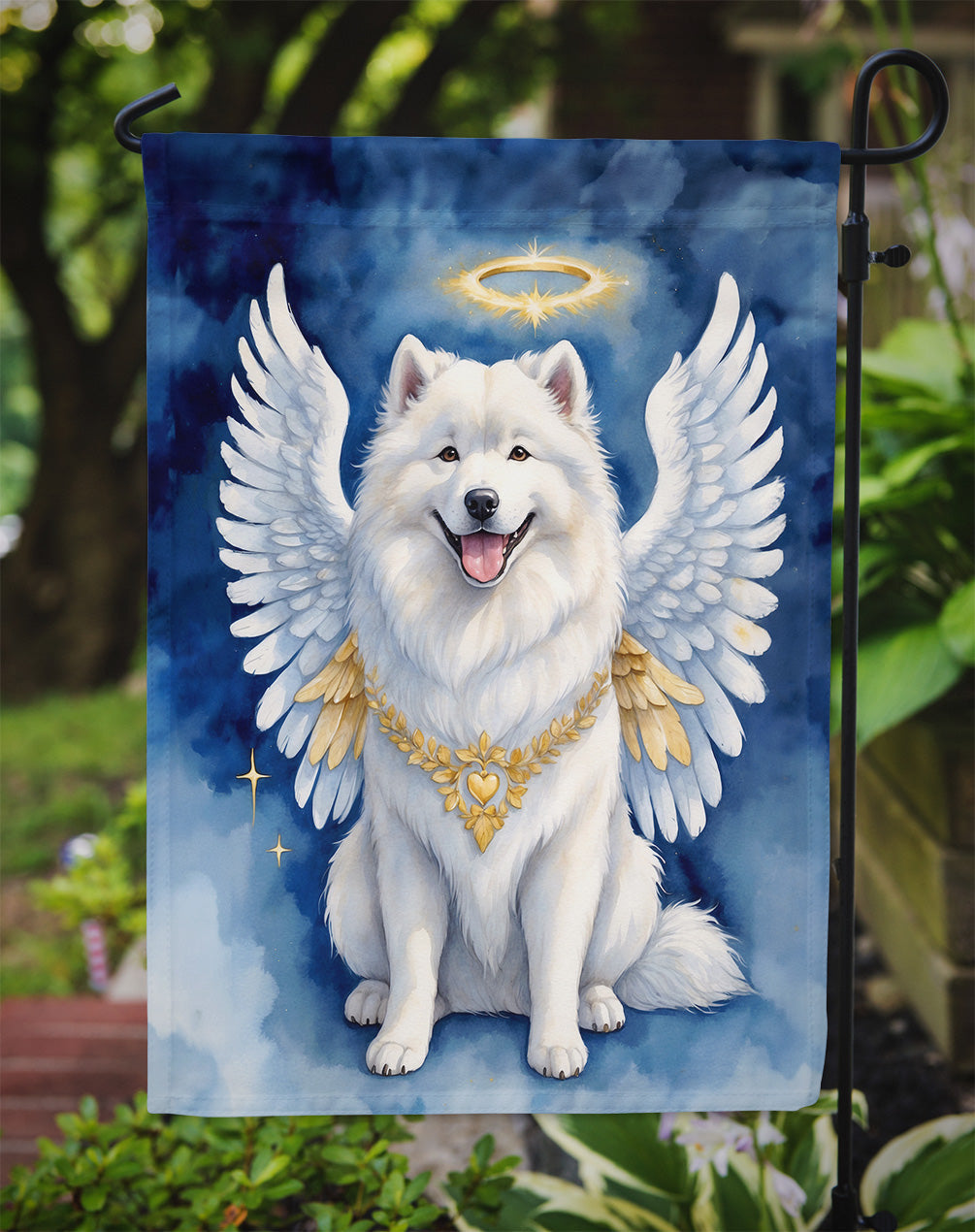 Samoyed My Angel Garden Flag Mailbox Decorative Yard Banner Outside Patio Artwork for Flower Beds, Garden Size, Multicolor