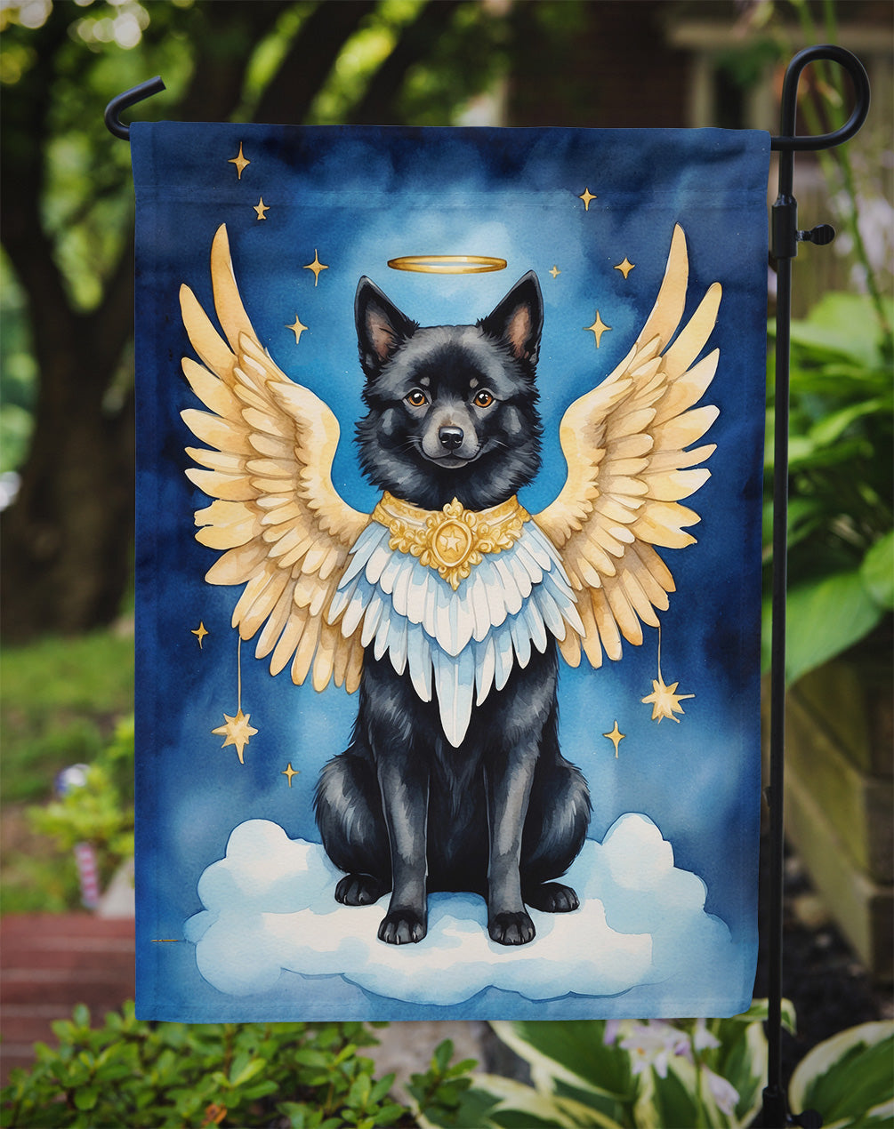 Schipperke My Angel Garden Flag Mailbox Decorative Yard Banner Outside Patio Artwork for Flower Beds, Garden Size, Multicolor