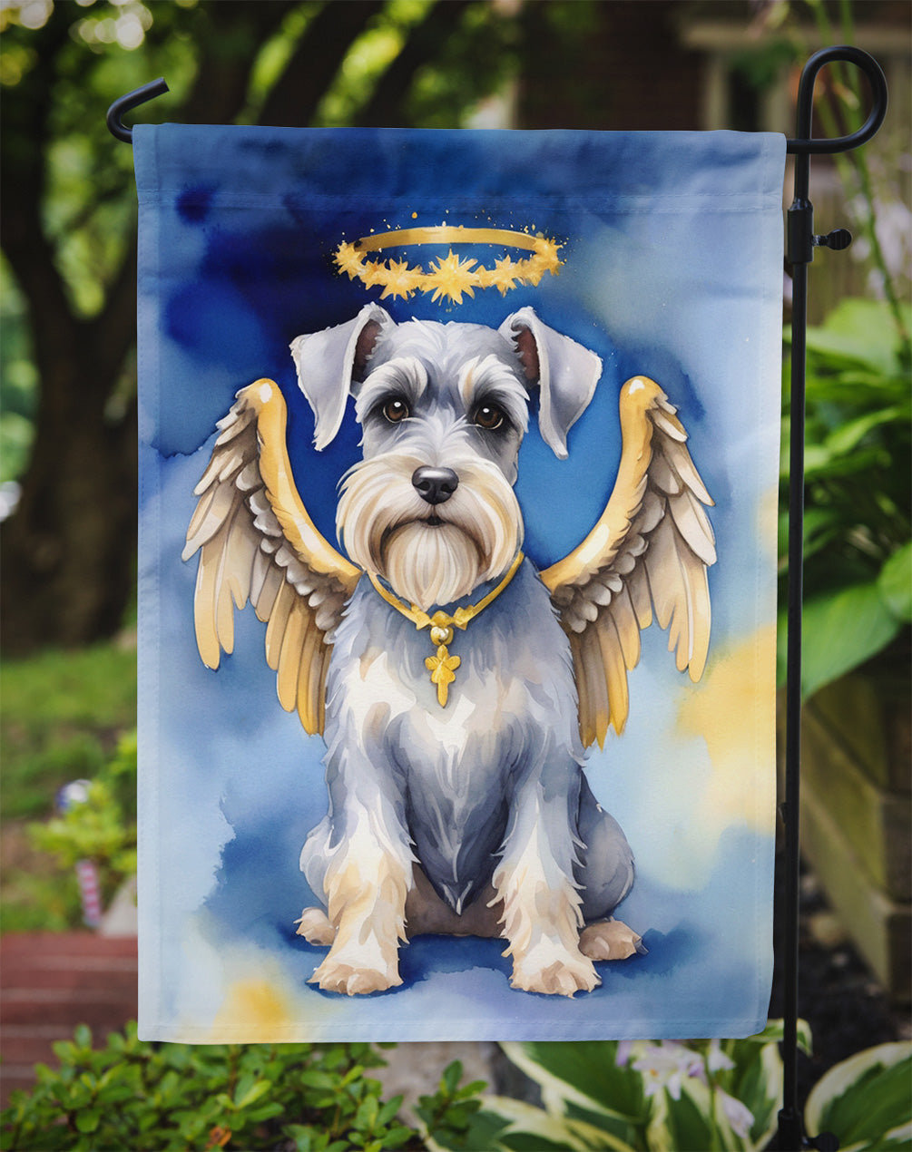 Schnauzer My Angel Garden Flag Mailbox Decorative Yard Banner Outside Patio Artwork for Flower Beds, Garden Size, Multicolor