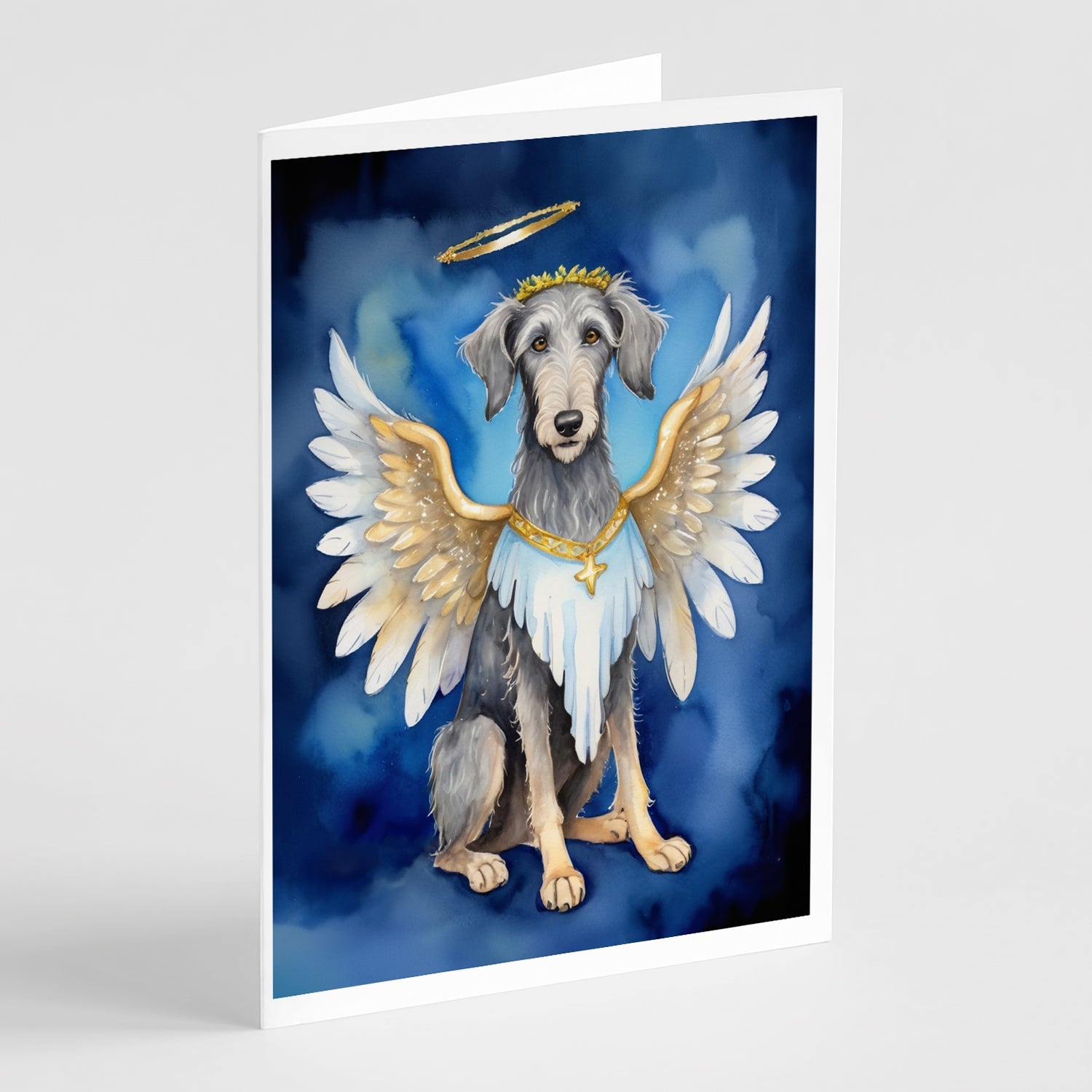 Scottish Deerhound My Angel Greeting Cards Pack of 8 Blank Cards with Envelopes Whimsical A7 Size 5x7