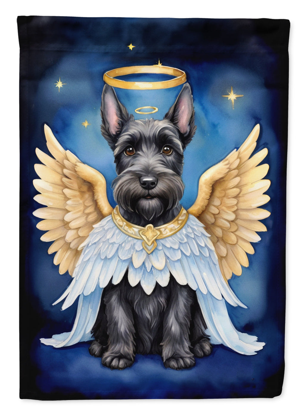 Scottish Terrier My Angel House Flag 28x40 Porch Sleeve Pole Decorative Outside Yard Banner Artwork Wall Hanging, Polyester