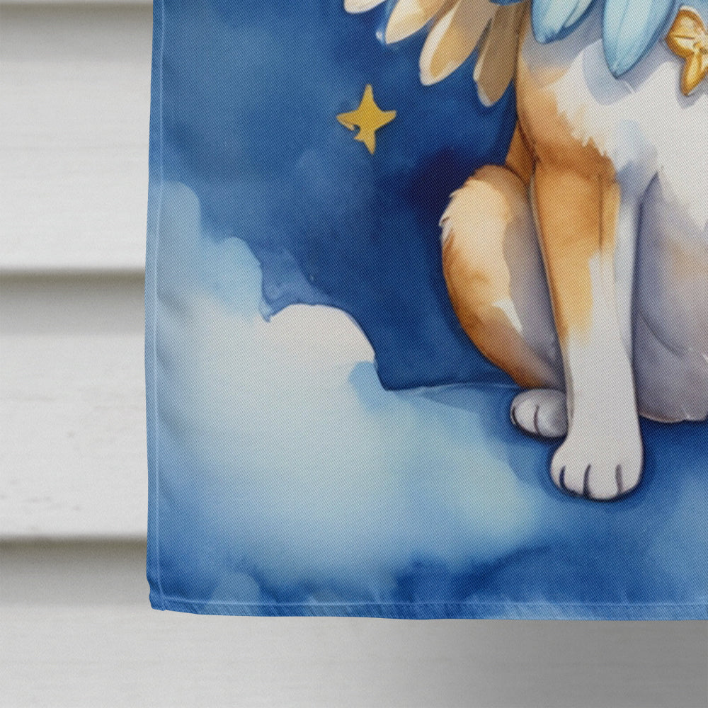 Shiba Inu My Angel House Flag 28x40 Porch Sleeve Pole Decorative Outside Yard Banner Artwork Wall Hanging, Polyester
