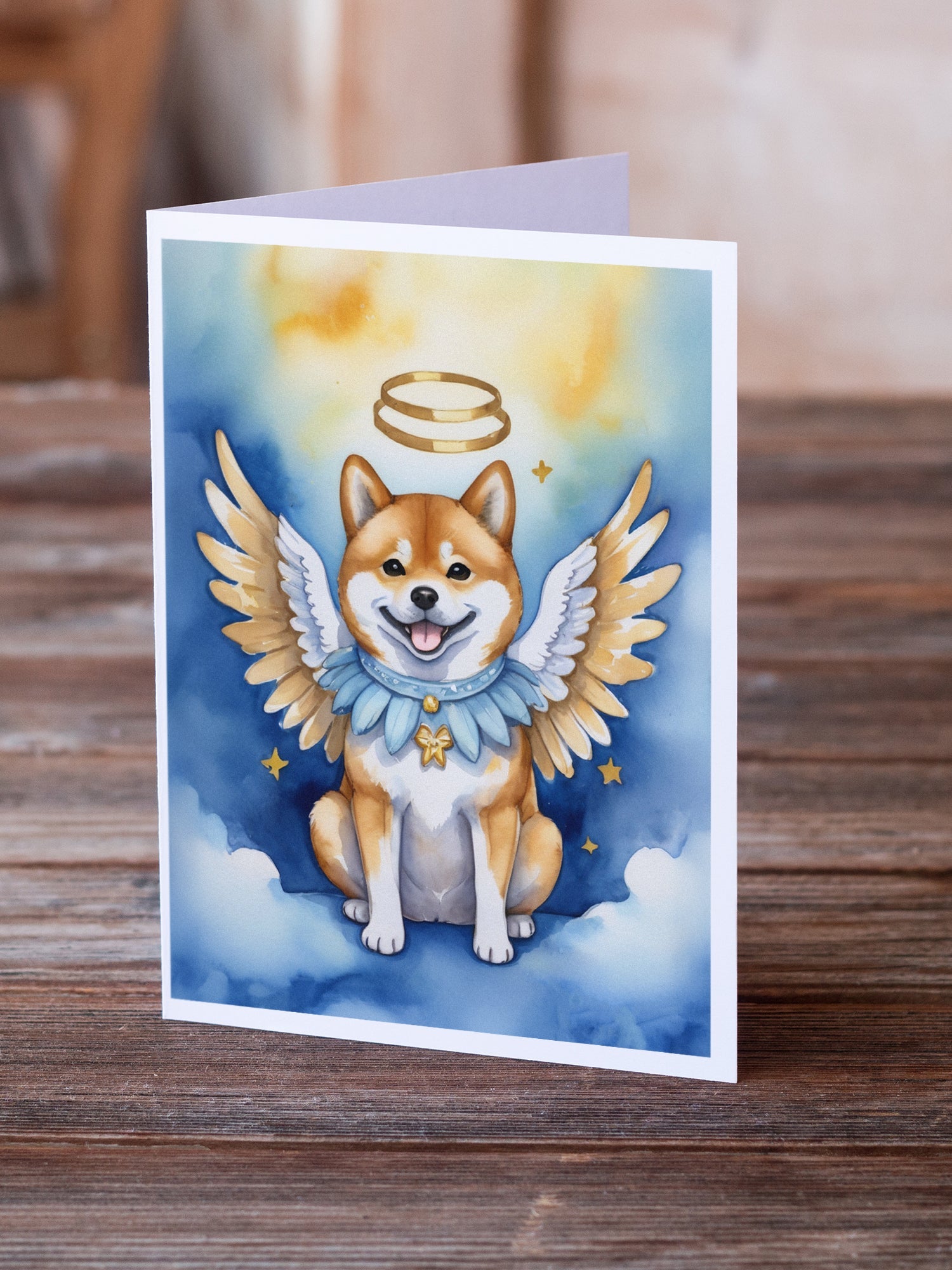 Shiba Inu My Angel Greeting Cards Pack of 8 Blank Cards with Envelopes Whimsical A7 Size 5x7