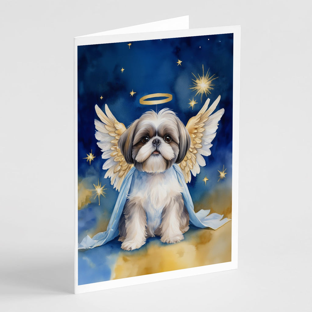 Shih Tzu My Angel Greeting Cards Pack of 8 Blank Cards with Envelopes Whimsical A7 Size 5x7
