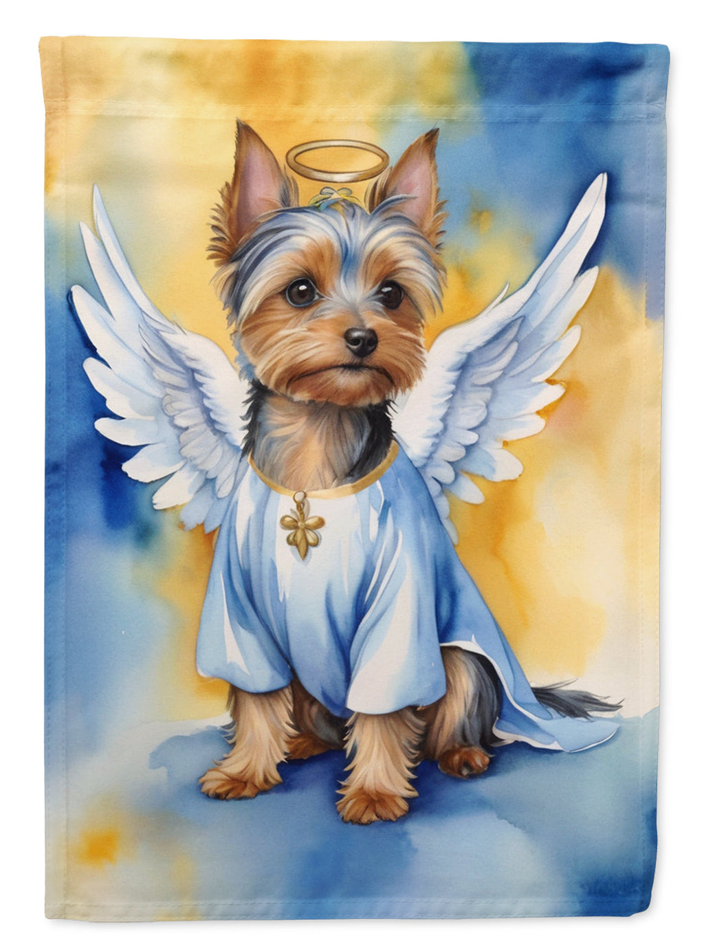 Silky Terrier My Angel House Flag 28x40 Porch Sleeve Pole Decorative Outside Yard Banner Artwork Wall Hanging, Polyester