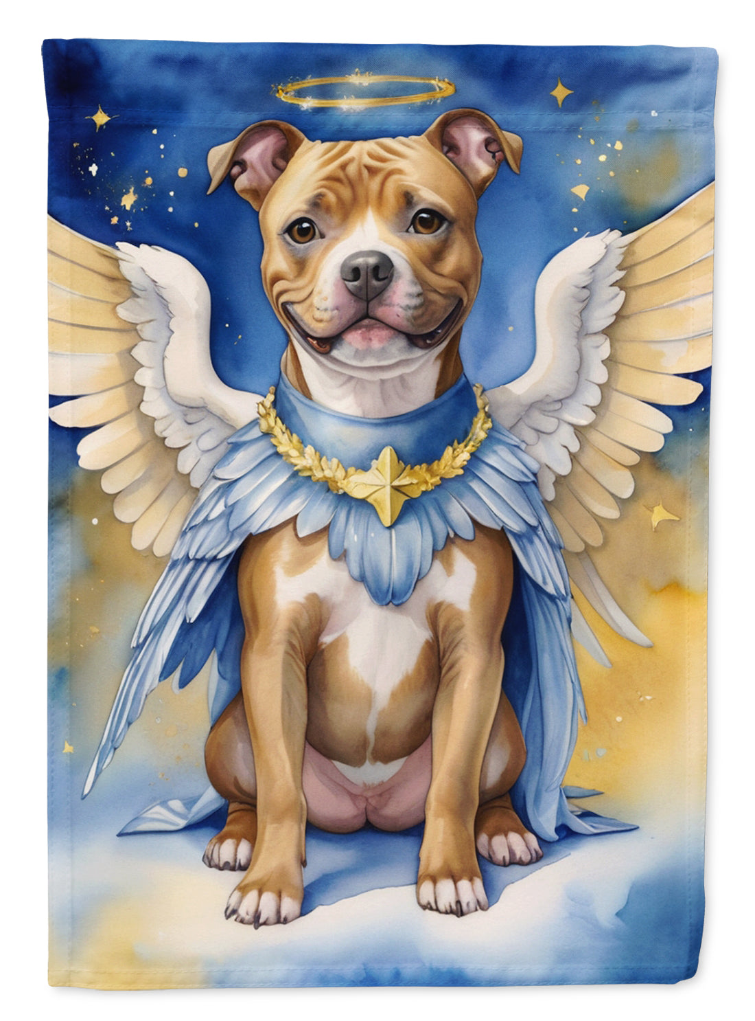 Staffordshire Bull Terrier My Angel Garden Flag Mailbox Decorative Yard Banner Outside Patio Artwork for Flower Beds, Garden Size, Multicolor