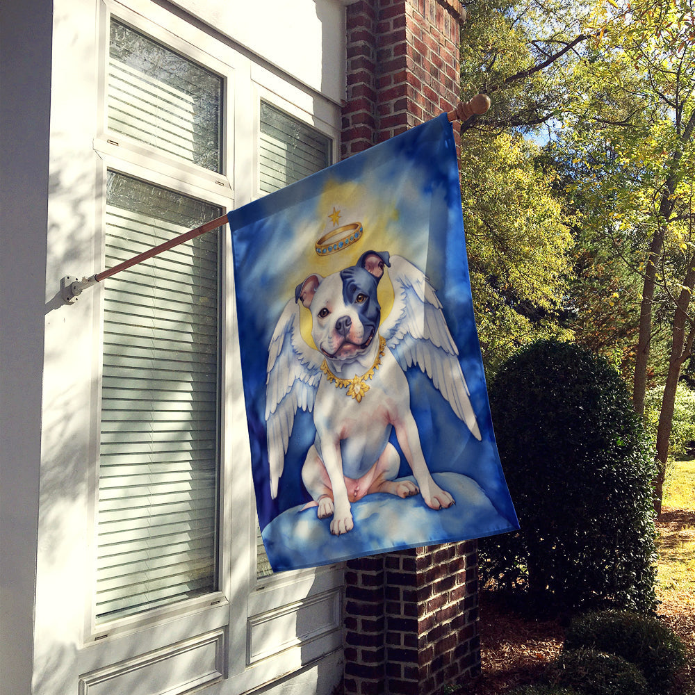 Staffordshire Bull Terrier My Angel House Flag 28x40 Porch Sleeve Pole Decorative Outside Yard Banner Artwork Wall Hanging, Polyester