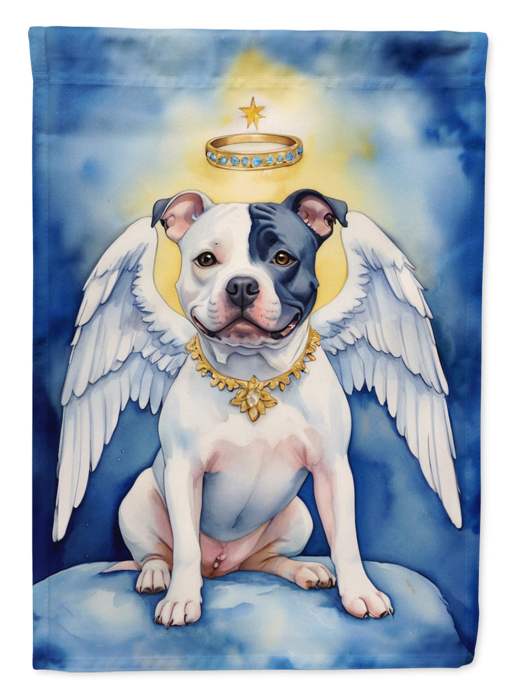 Staffordshire Bull Terrier My Angel Garden Flag Mailbox Decorative Yard Banner Outside Patio Artwork for Flower Beds, Garden Size, Multicolor