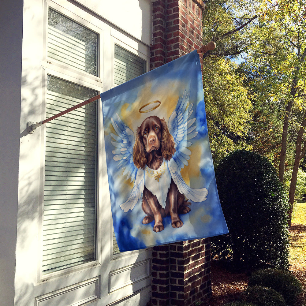 Sussex Spaniel My Angel House Flag 28x40 Porch Sleeve Pole Decorative Outside Yard Banner Artwork Wall Hanging, Polyester