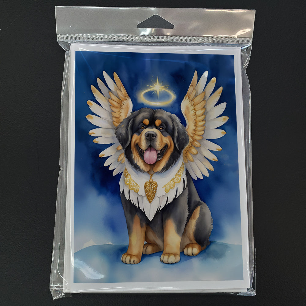 Tibetan Mastiff My Angel Greeting Cards Pack of 8 Blank Cards with Envelopes Whimsical A7 Size 5x7