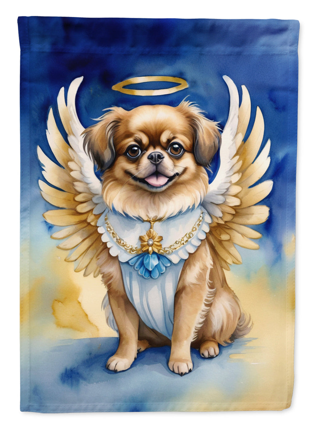 Tibetan Spaniel My Angel House Flag 28x40 Porch Sleeve Pole Decorative Outside Yard Banner Artwork Wall Hanging, Polyester