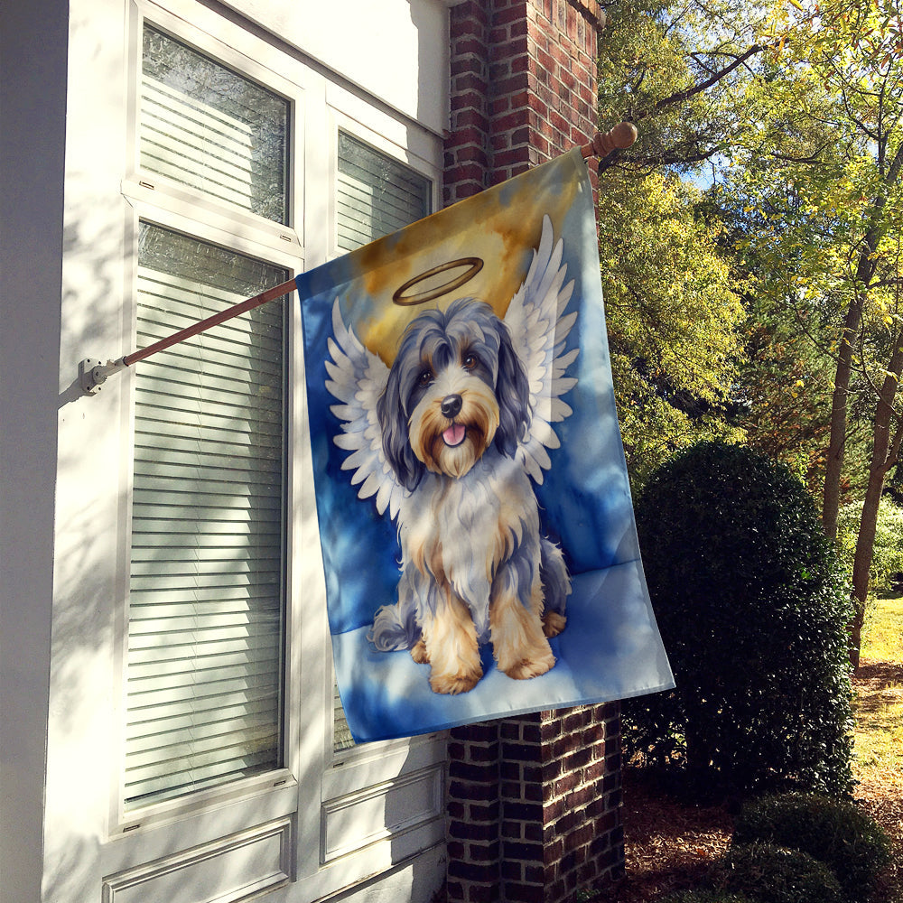 Tibetan Terrier My Angel House Flag 28x40 Porch Sleeve Pole Decorative Outside Yard Banner Artwork Wall Hanging, Polyester
