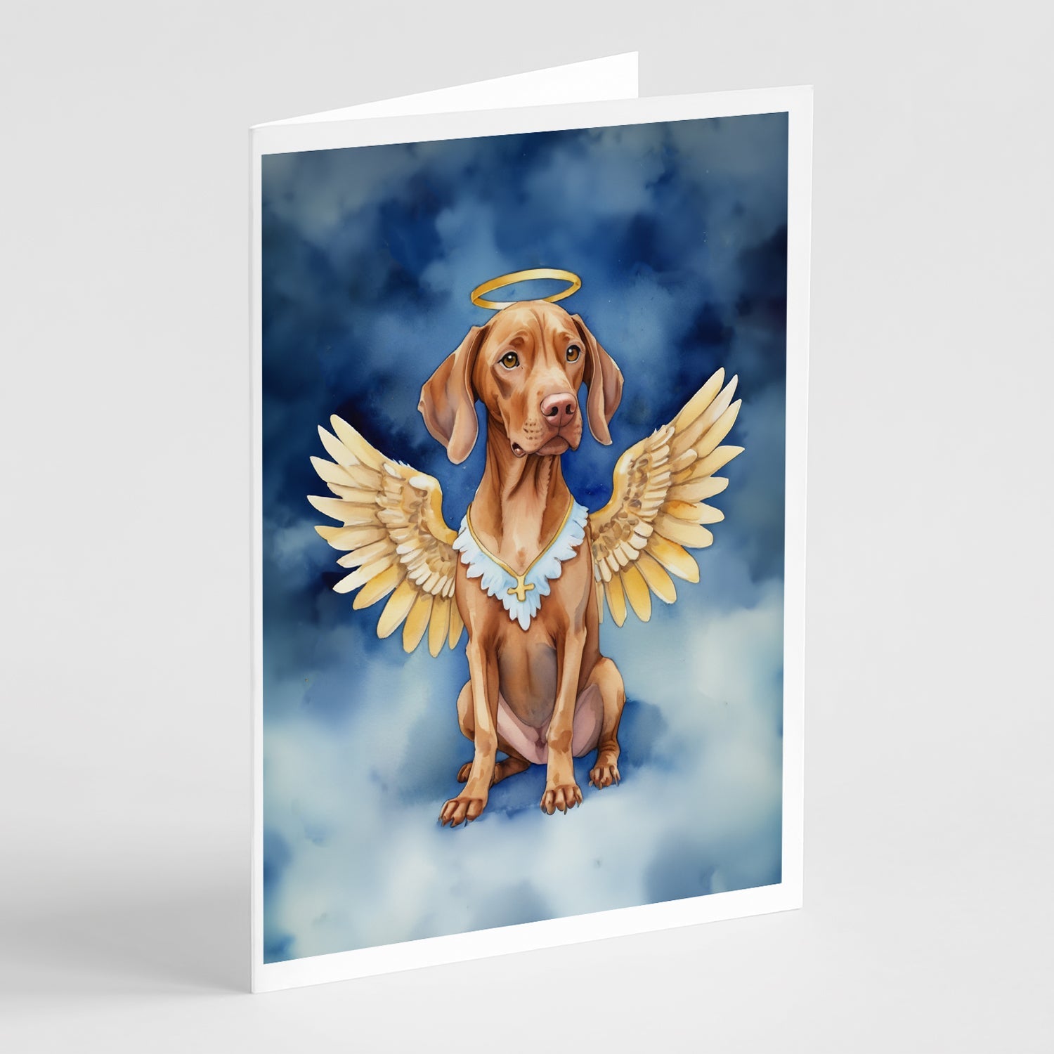 Vizsla My Angel Greeting Cards Pack of 8 Blank Cards with Envelopes Whimsical A7 Size 5x7