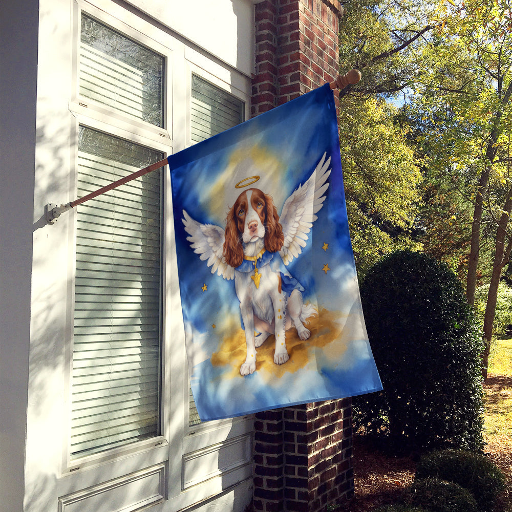 Welsh Springer Spaniel My Angel House Flag 28x40 Porch Sleeve Pole Decorative Outside Yard Banner Artwork Wall Hanging, Polyester
