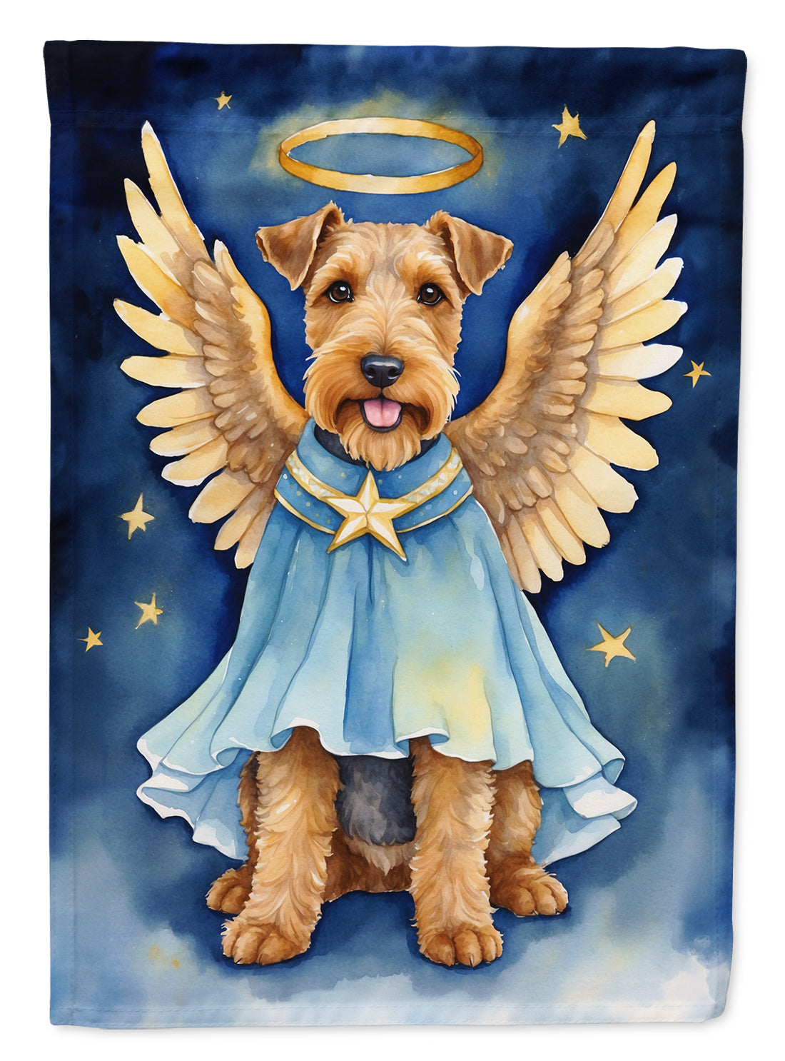 Welsh Terrier My Angel House Flag 28x40 Porch Sleeve Pole Decorative Outside Yard Banner Artwork Wall Hanging, Polyester