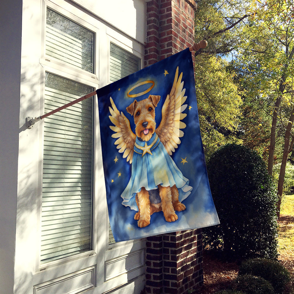 Welsh Terrier My Angel House Flag 28x40 Porch Sleeve Pole Decorative Outside Yard Banner Artwork Wall Hanging, Polyester