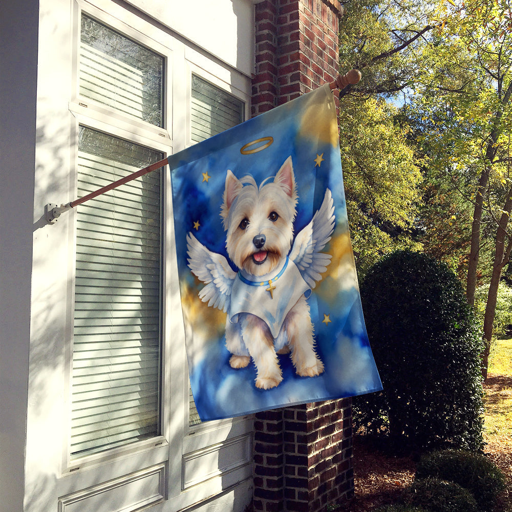 Westie My Angel House Flag 28x40 Porch Sleeve Pole Decorative Outside Yard Banner Artwork Wall Hanging, Polyester