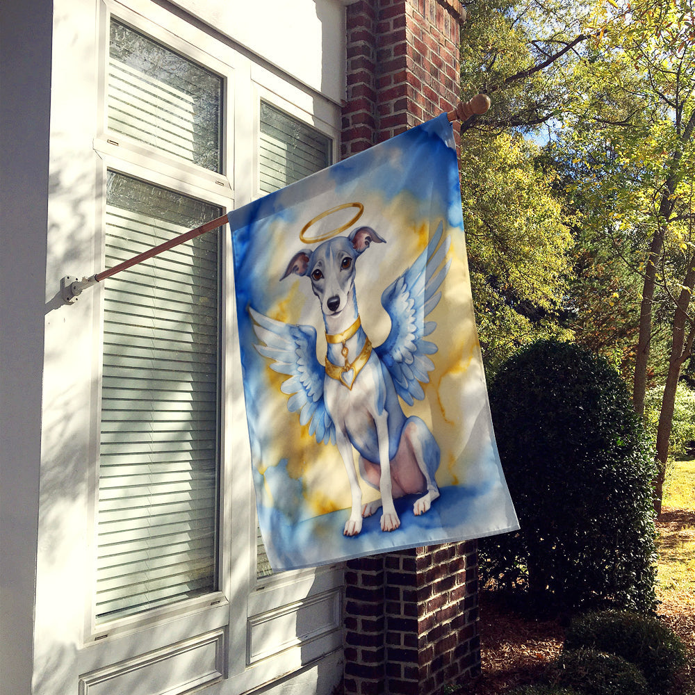 Whippet My Angel House Flag 28x40 Porch Sleeve Pole Decorative Outside Yard Banner Artwork Wall Hanging, Polyester