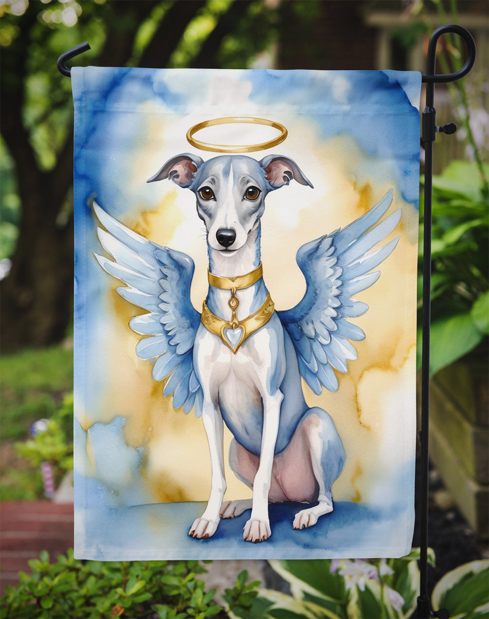 Whippet My Angel Garden Flag Mailbox Decorative Yard Banner Outside Patio Artwork for Flower Beds, Garden Size, Multicolor