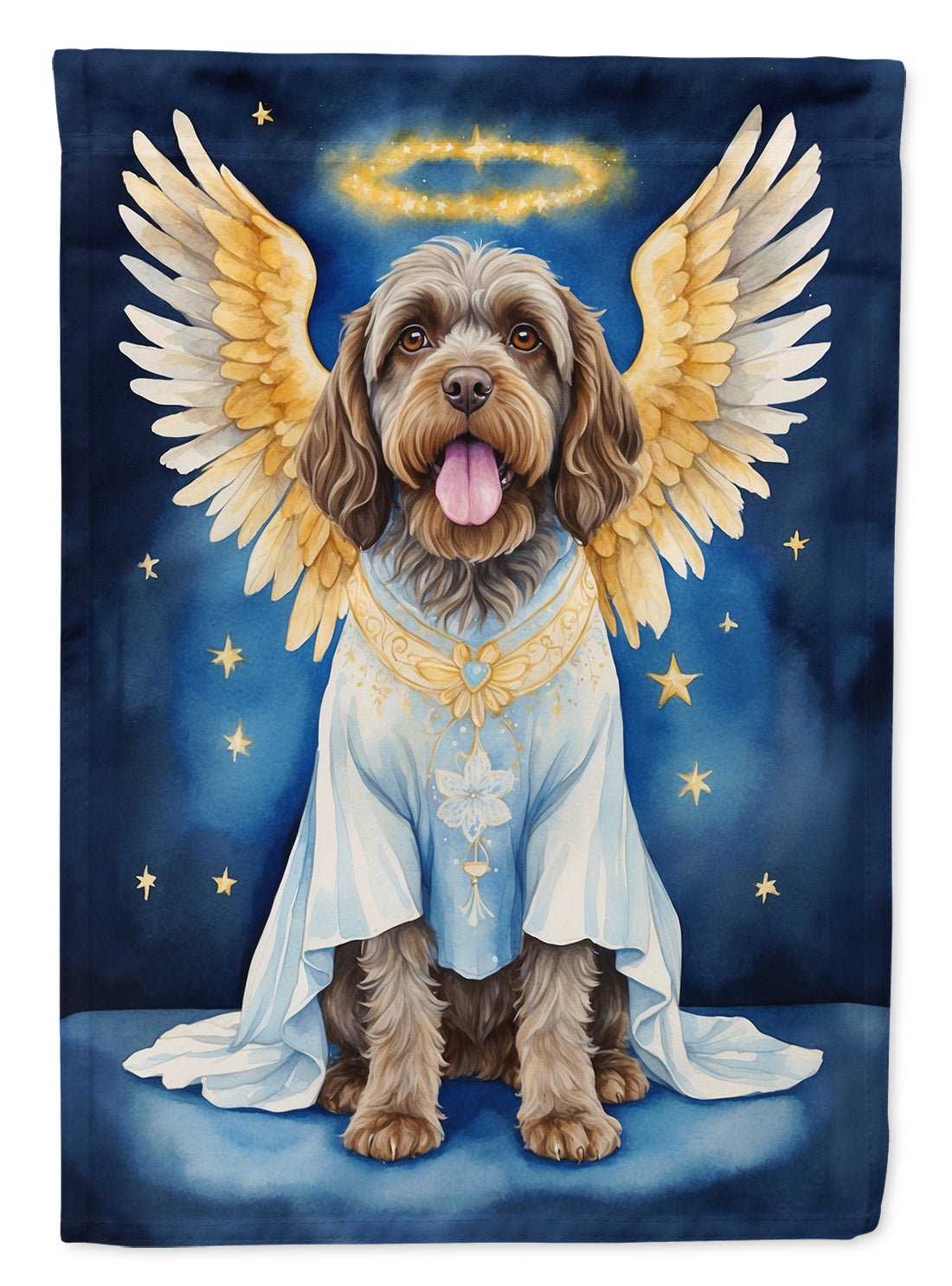Wirehaired Pointing Griffon My Angel Garden Flag Mailbox Decorative Yard Banner Outside Patio Artwork for Flower Beds, Garden Size, Multicolor