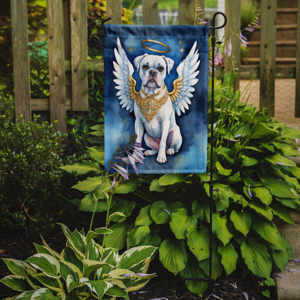 White Boxer My Angel Garden Flag Mailbox Decorative Yard Banner Outside Patio Artwork for Flower Beds, Garden Size, Multicolor