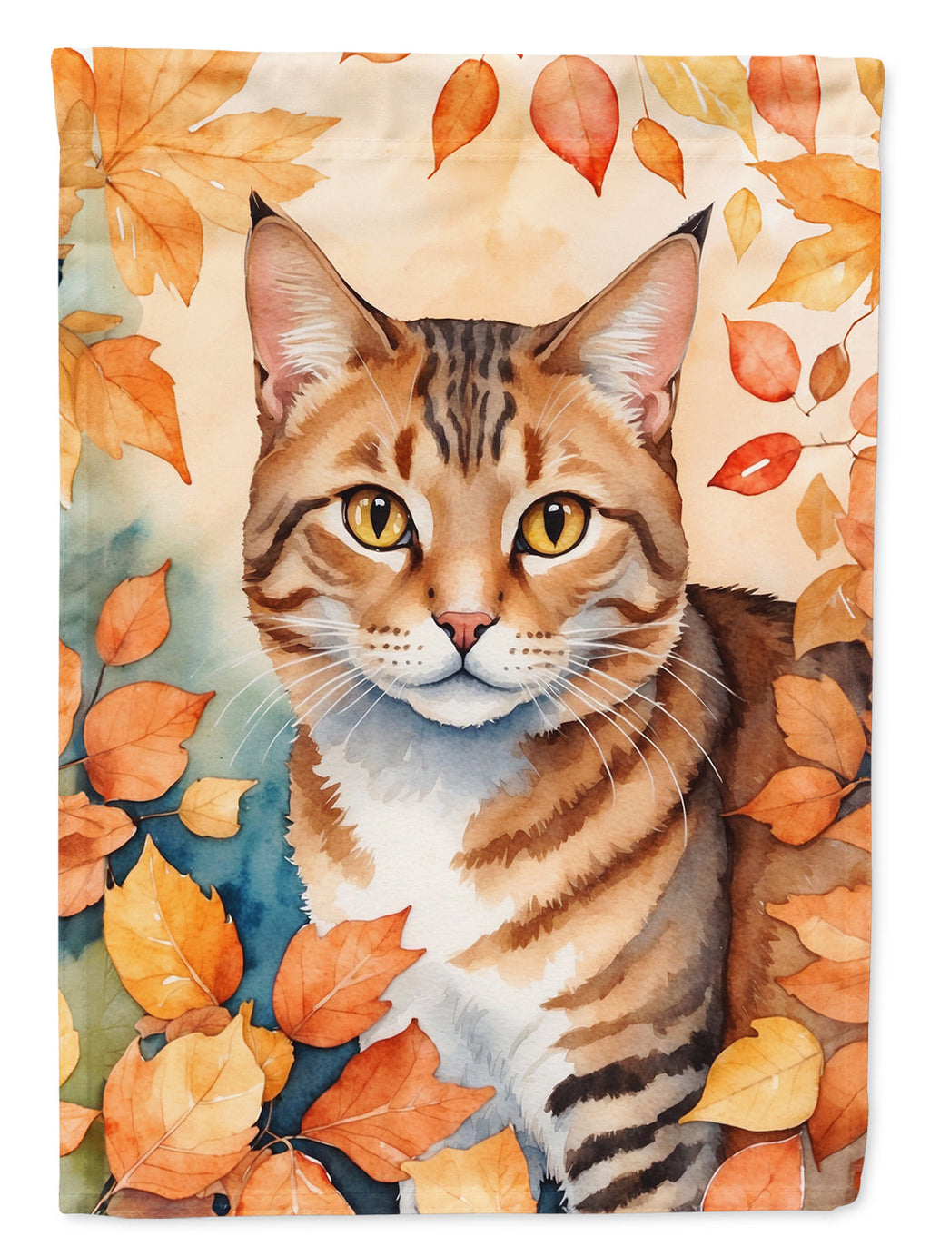 Aegean Cat in Fall Leaves Garden Flag Mailbox Decorative Yard Banner Outside Patio Artwork for Flower Beds, Garden Size, Multicolor