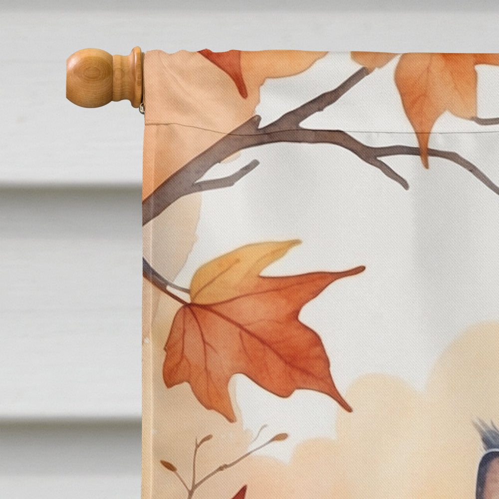 Australian Mist Cat in Fall Leaves House Flag 28x40 Porch Sleeve Pole Decorative Outside Yard Banner Artwork Wall Hanging, Polyester