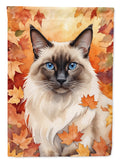 Balinese Cat in Fall Leaves Garden Flag Mailbox Decorative Yard Banner Outside Patio Artwork for Flower Beds, Garden Size, Multicolor