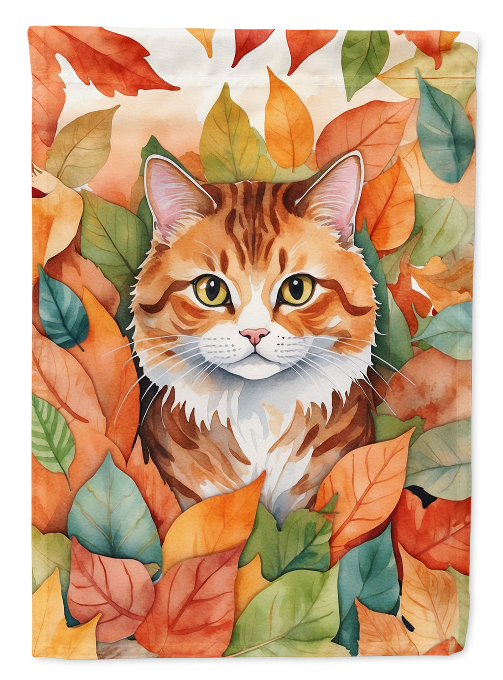 Foldex Exotic Fold Cat in Fall Leaves Garden Flag Mailbox Decorative Yard Banner Outside Patio Artwork for Flower Beds, Garden Size, Multicolor