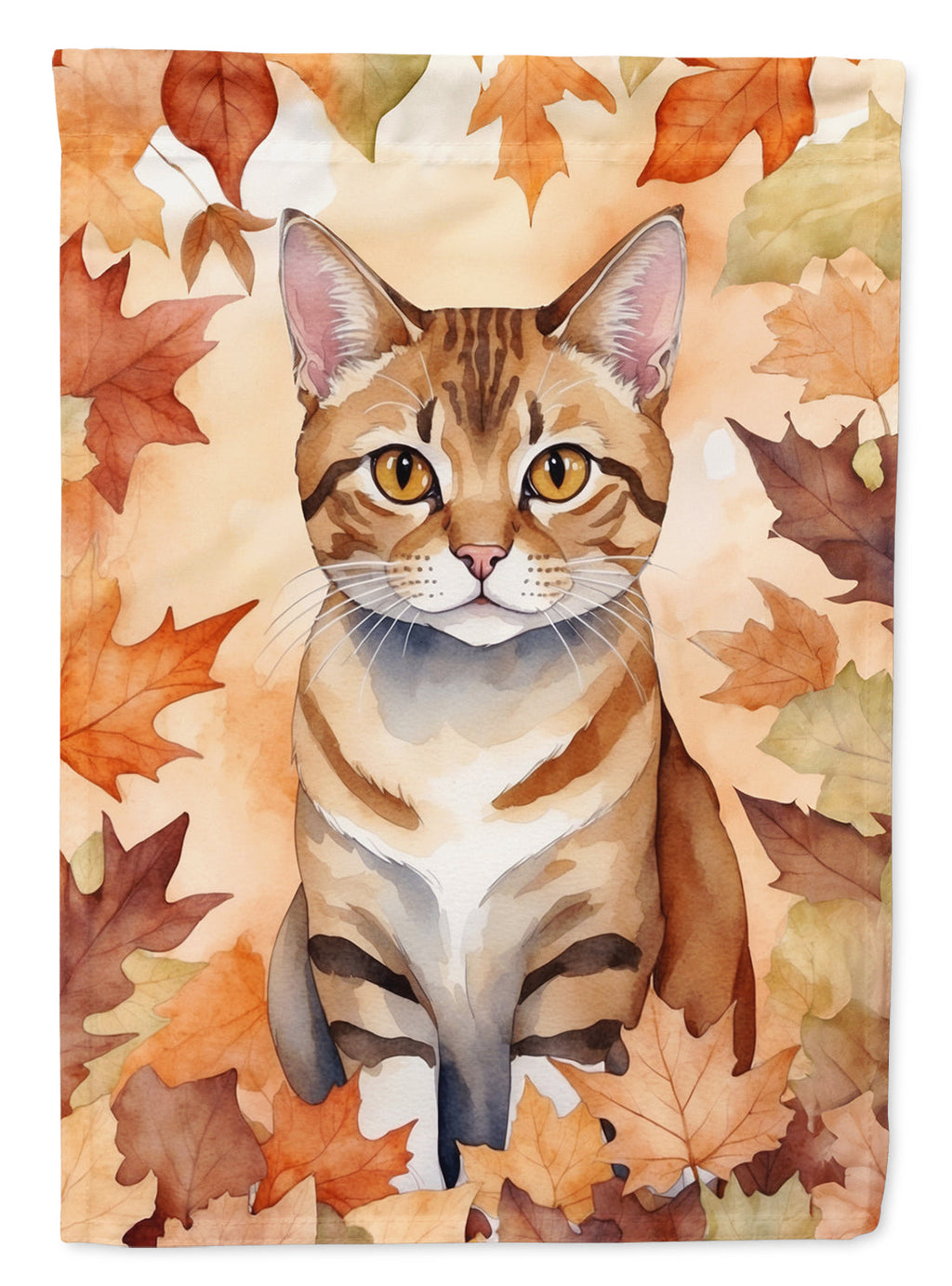 German Rex Cat in Fall Leaves Garden Flag Mailbox Decorative Yard Banner Outside Patio Artwork for Flower Beds, Garden Size, Multicolor
