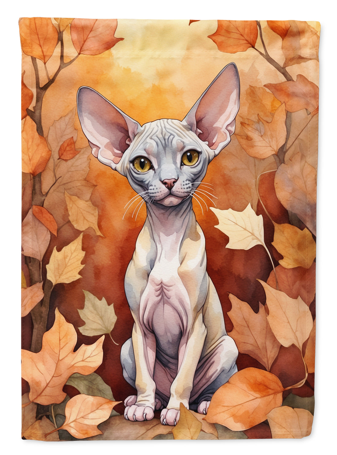 Minskin Cat in Fall Leaves House Flag 28x40 Porch Sleeve Pole Decorative Outside Yard Banner Artwork Wall Hanging, Polyester