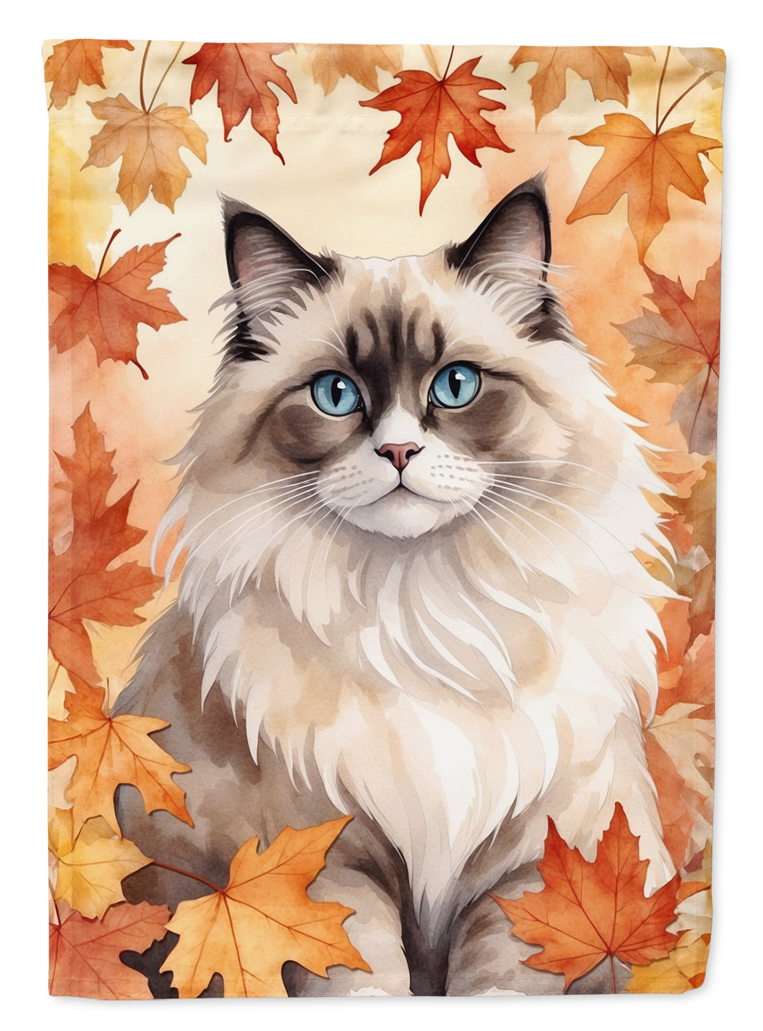 Ragdoll Cat in Fall Leaves Garden Flag Mailbox Decorative Yard Banner Outside Patio Artwork for Flower Beds, Garden Size, Multicolor