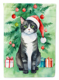 American Polydactyl Cat By the Christmas Tree Garden Flag Mailbox Decorative Yard Banner Outside Patio Artwork for Flower Beds, Garden Size, Multicolor