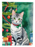 American Shorthair Cat By the Christmas Tree Garden Flag Mailbox Decorative Yard Banner Outside Patio Artwork for Flower Beds, Garden Size, Multicolor