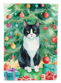 Chantilly Tiffany Cat By the Christmas Tree House Flag 28x40 Porch Sleeve Pole Decorative Outside Yard Banner Artwork Wall Hanging, Polyester