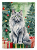 Nebelung Cat By the Christmas Tree Garden Flag Mailbox Decorative Yard Banner Outside Patio Artwork for Flower Beds, Garden Size, Multicolor