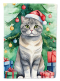 Scottish Fold Cat By the Christmas Tree Garden Flag Mailbox Decorative Yard Banner Outside Patio Artwork for Flower Beds, Garden Size, Multicolor