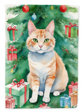 Ural Rex Cat By the Christmas Tree Garden Flag Mailbox Decorative Yard Banner Outside Patio Artwork for Flower Beds, Garden Size, Multicolor
