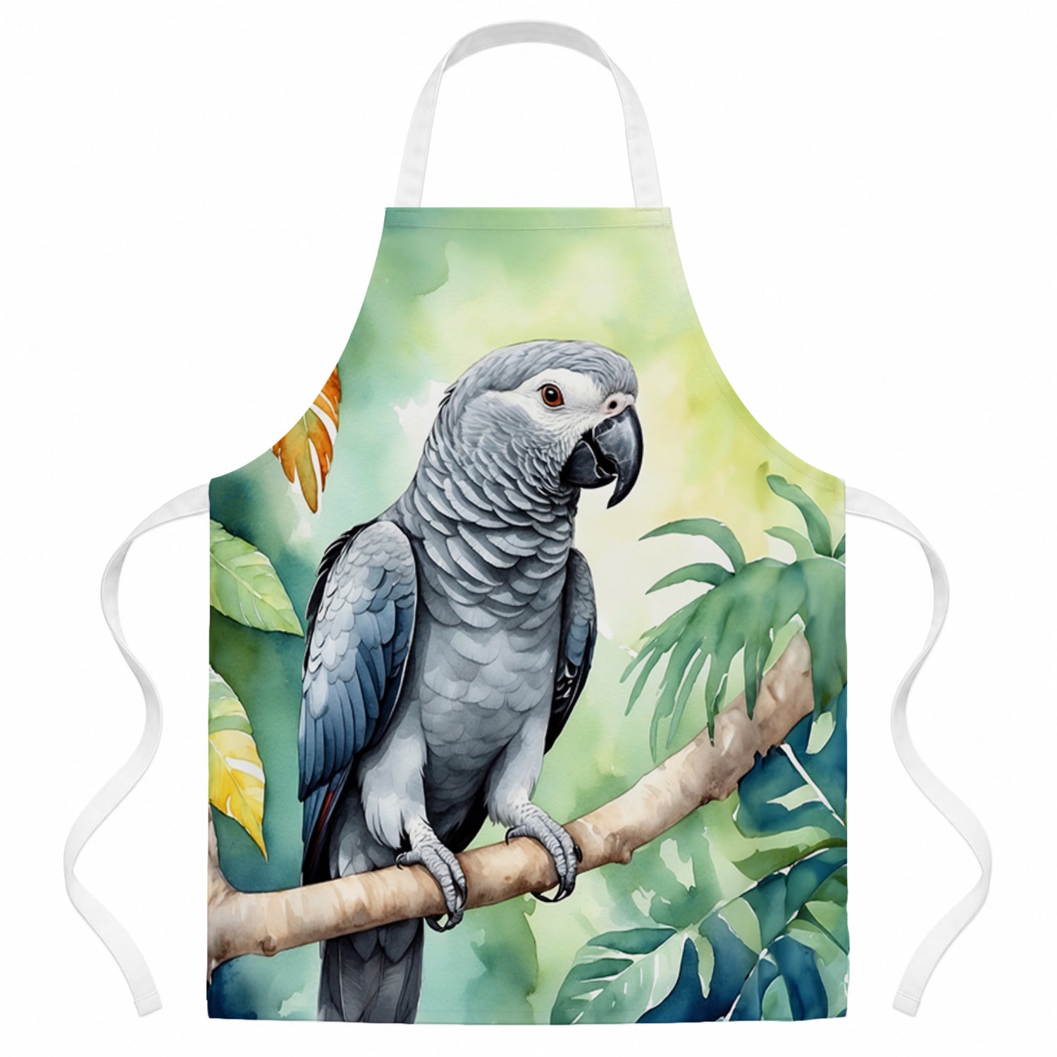 African Grey Parrot Apron Cooking Kitchen Server Baking Crafts Gardening for Adult Women Men, Unisex, Large, Multicolor