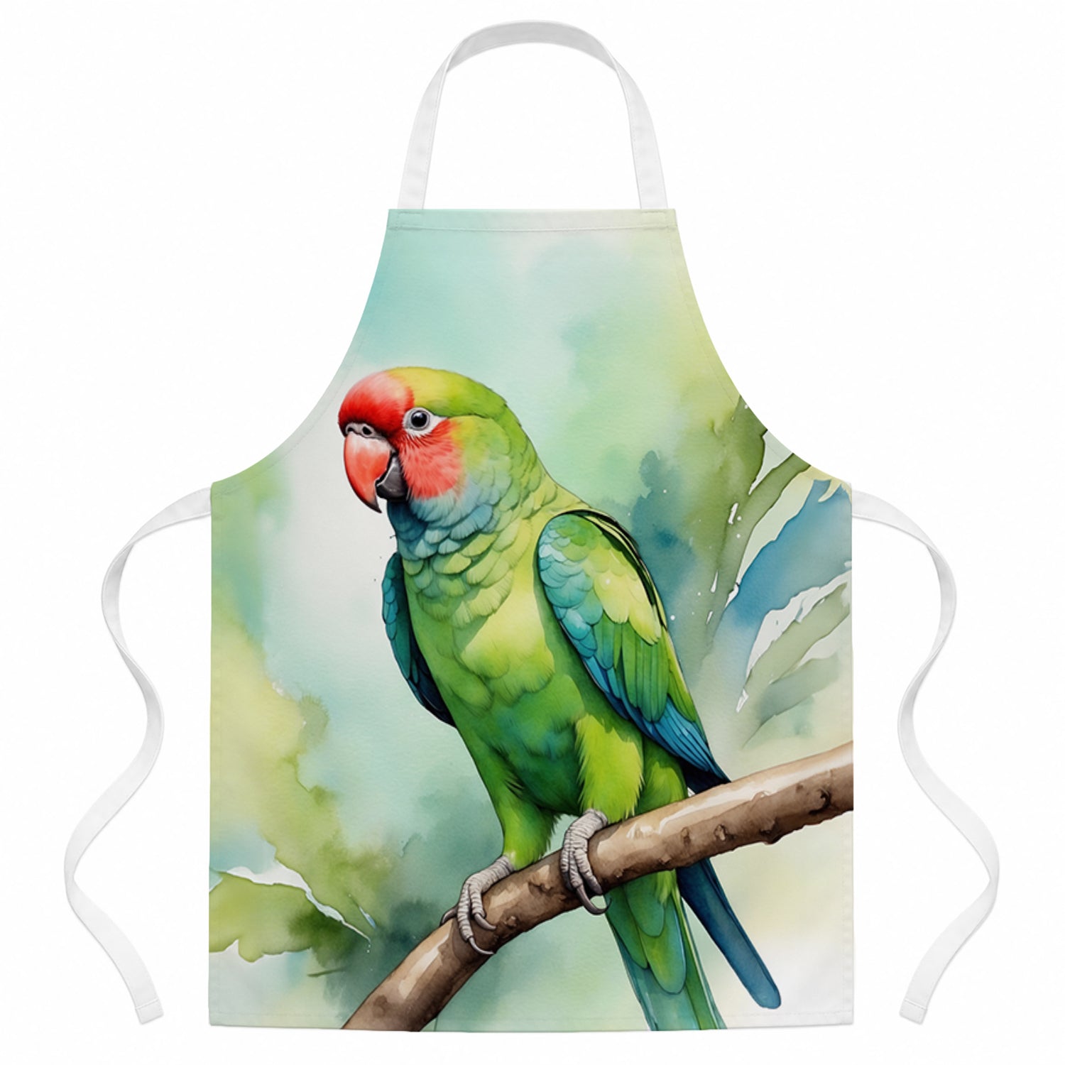 African Ringneck Parrot Apron Cooking Kitchen Server Baking Crafts Gardening for Adult Women Men, Unisex, Large, Multicolor