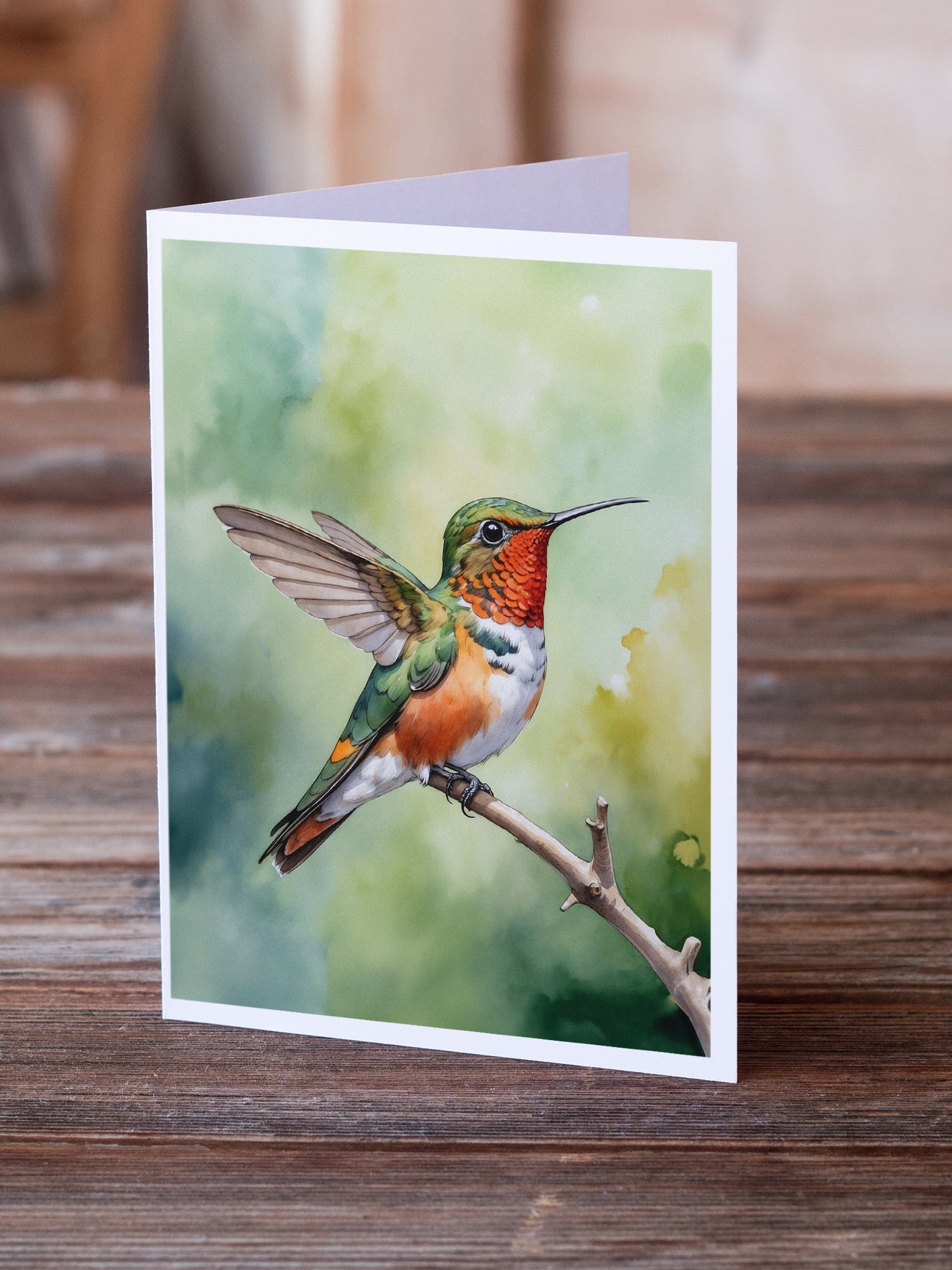 Allens Hummingbird Greeting Cards Pack of 8 Blank Cards with Envelopes Whimsical A7 Size 5x7