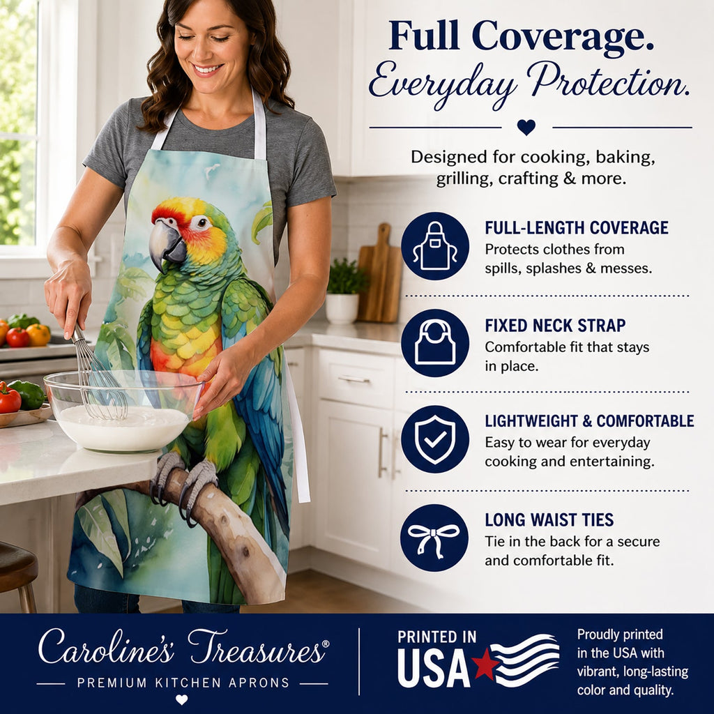 Amazon Parrot Apron Cooking Kitchen Server Baking Crafts Gardening for Adult Women Men, Unisex, Large, Multicolor